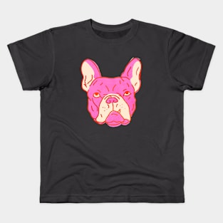 Hot Pink Bulldog Kids T-Shirt